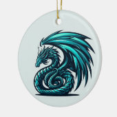 Aquamariner Drache Keramik Ornament (Links)