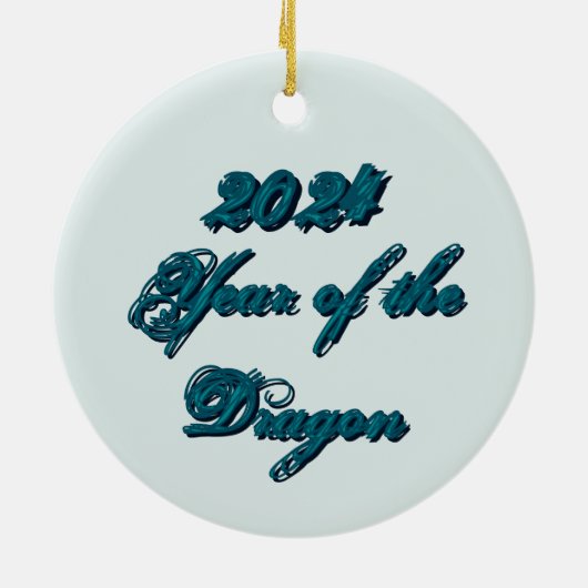 Aquamariner Drache Keramik Ornament (Hinten)