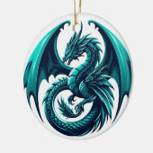 Aquamariner Drache Keramik Ornament (Links)