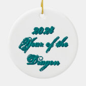 Aquamariner Drache Keramik Ornament (Hinten)