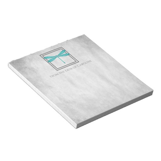 Aquamariner Dragonfly Personalisierter Notepad Notizblock (angewinkelt)