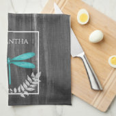 Aquamariner Dragonfly Rustikales Küchentuch (Viertel Falte)