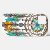 Aquamariner Dreamcatcher Mystical Boho Feathers an Case-Mate iPhone Hülle (Rückseite (Horizontal))
