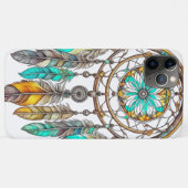 Aquamariner Dreamcatcher Mystical Boho Feathers an Case-Mate iPhone Hülle (Rückseite (Horizontal))