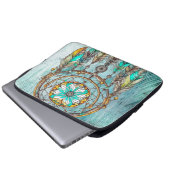 Aquamariner Dreamcatcher Mystical Boho Feathers an Laptopschutzhülle (Vorne Knopf)