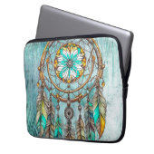 Aquamariner Dreamcatcher Mystical Boho Feathers an Laptopschutzhülle (Vorderseite Links)