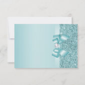 Aquamariner Drucksequins-Bogen u. Diamant danken Dankeskarte (Rückseite)