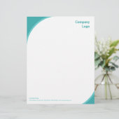 Aquamariner Eckenbriefkopf Briefbogen (Stehend Vorderseite)