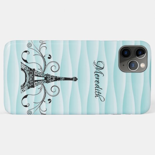 Aquamariner Eiffelturm Blüh Case-Mate iPhone Case (Rückseite (Horizontal))