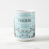 Aquamariner Eiffelturm Blühe Kaffeepause Tasse (Mittel)