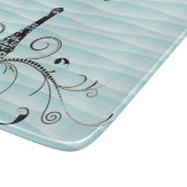 Aquamariner Eiffelturm Blühe Schneidebrett (Ecke)