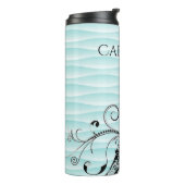 Aquamariner Eiffelturm Blühe Thermal Tumbler Thermosbecher (Nach links gedreht)