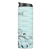 Aquamariner Eiffelturm Blühe Thermal Tumbler Thermosbecher (Nach rechts gedreht)