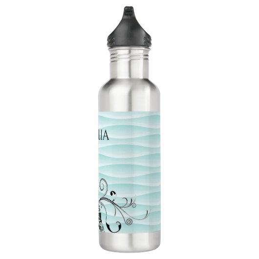 Aquamariner Eiffelturm Blühe Wasserflasche Edelstahlflasche (Rechts)
