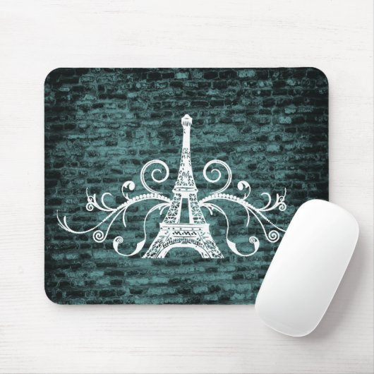 Aquamariner Eiffelturm Grunge Mouse Pad Mousepad (Mit Mouse)