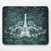 Aquamariner Eiffelturm Grunge Mouse Pad Mousepad (Vorne)