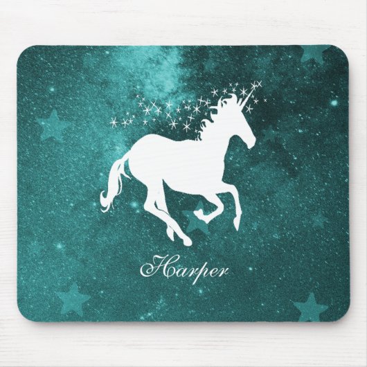 Aquamariner Einhorn-Personalisiert-Mauspad Mousepad (Vorne)