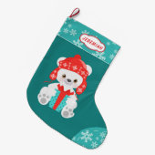 Aquamariner Eisbär Großer Weihnachtsstrumpf (Vorderansicht (hängend))