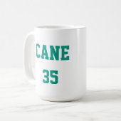Aquamariner Eishockeyspieler, personalisierte Umar Kaffeetasse (Vorderseite Links)