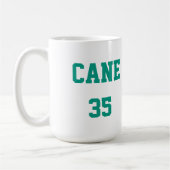 Aquamariner Eishockeyspieler, personalisierte Umar Kaffeetasse (Links)