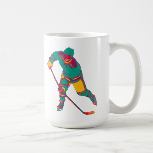 Aquamariner Eishockeyspieler, personalisierte Umar Kaffeetasse (Rechts)