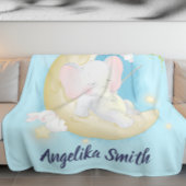 Aquamariner Elefant Crescent Moon Personalisierter Fleecedecke