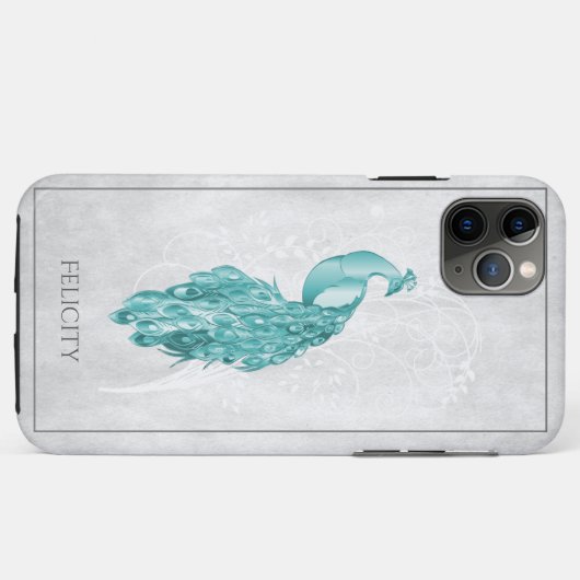 Aquamariner Elegant Peacock Case-Mate iPhone Case (Rückseite (Horizontal))