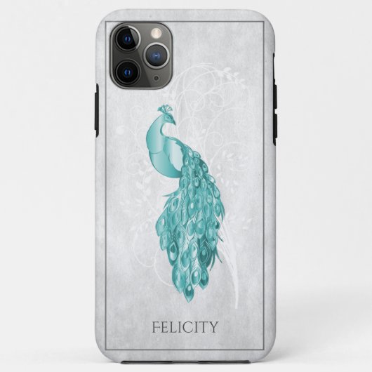 Aquamariner Elegant Peacock Case-Mate iPhone Case (Rückseite)
