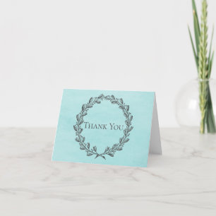 Aquamariner eleganter Kranz Dankeschön-Karte Karte