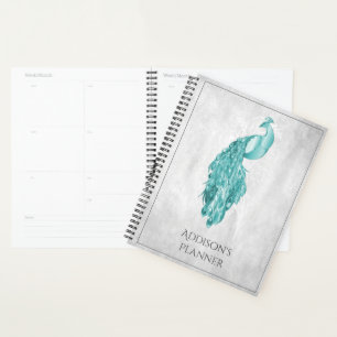 Aquamariner Eleganter Pfauenplaner Planer