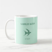 Aquamariner, eleganter Vogel Kaffeetasse (Links)