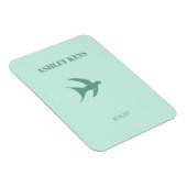 Aquamariner, eleganter Vogel Magnet (Rechte Seite)