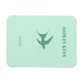 Aquamariner, eleganter Vogel Magnet (Horizontal)