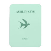 Aquamariner, eleganter Vogel Magnet (Vertikal)