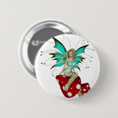 Aquamariner Elf u. Pilze 3D Button (Vorne & Hinten)