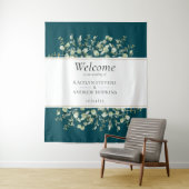 Aquamariner Eukalyptus-Hochzeitstag Wandteppich (Beispiel)