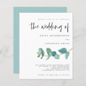 Aquamariner Eukalyptus-Minimaler Einladung zur Hoc (Vorne/Hinten)