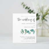 Aquamariner Eukalyptus-Minimaler Einladung zur Hoc (Stehend Vorderseite)