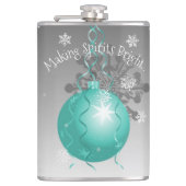 Aquamariner Extravaganter Weihnachtsschmuck Flachmann (Vorderseite)