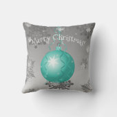 Aquamariner Extravaganter Weihnachtsschmuck Kissen (Rückseite)
