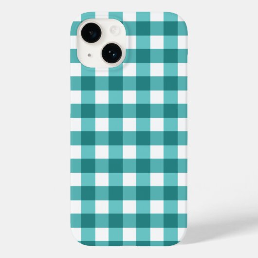 Aquamariner Fall Gingham Case-Mate iPhone Hülle (Rückseite)