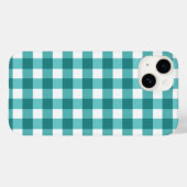 Aquamariner Fall Gingham Case-Mate iPhone Hülle (Rückseite (Horizontal))