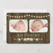 Aquamariner Fall Rustikale Zeichenkette der Light  Ankündigung (Rückseite)