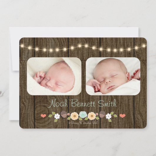 Aquamariner Fall Rustikale Zeichenkette der Light Ankündigung (Rückseite)