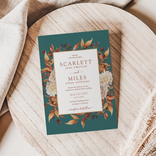 Aquamariner Fall Terracotta Einladung