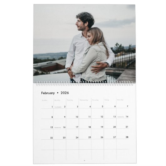 Aquamariner Familienname für Monogramm, blau 20 Fo Kalender (Feb 2026)