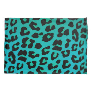 Aquamariner Fantasie-Leopard-Druck Kissenbezug
