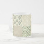 Aquamariner Farbfall Damasal königlichen Chic eleg Mattglastasse (Vorderseite Links)