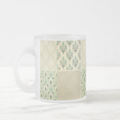 Aquamariner Farbfall Damasal königlichen Chic eleg Mattglastasse (Links)