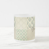 Aquamariner Farbfall Damasal königlichen Chic eleg Mattglastasse (Mittel)